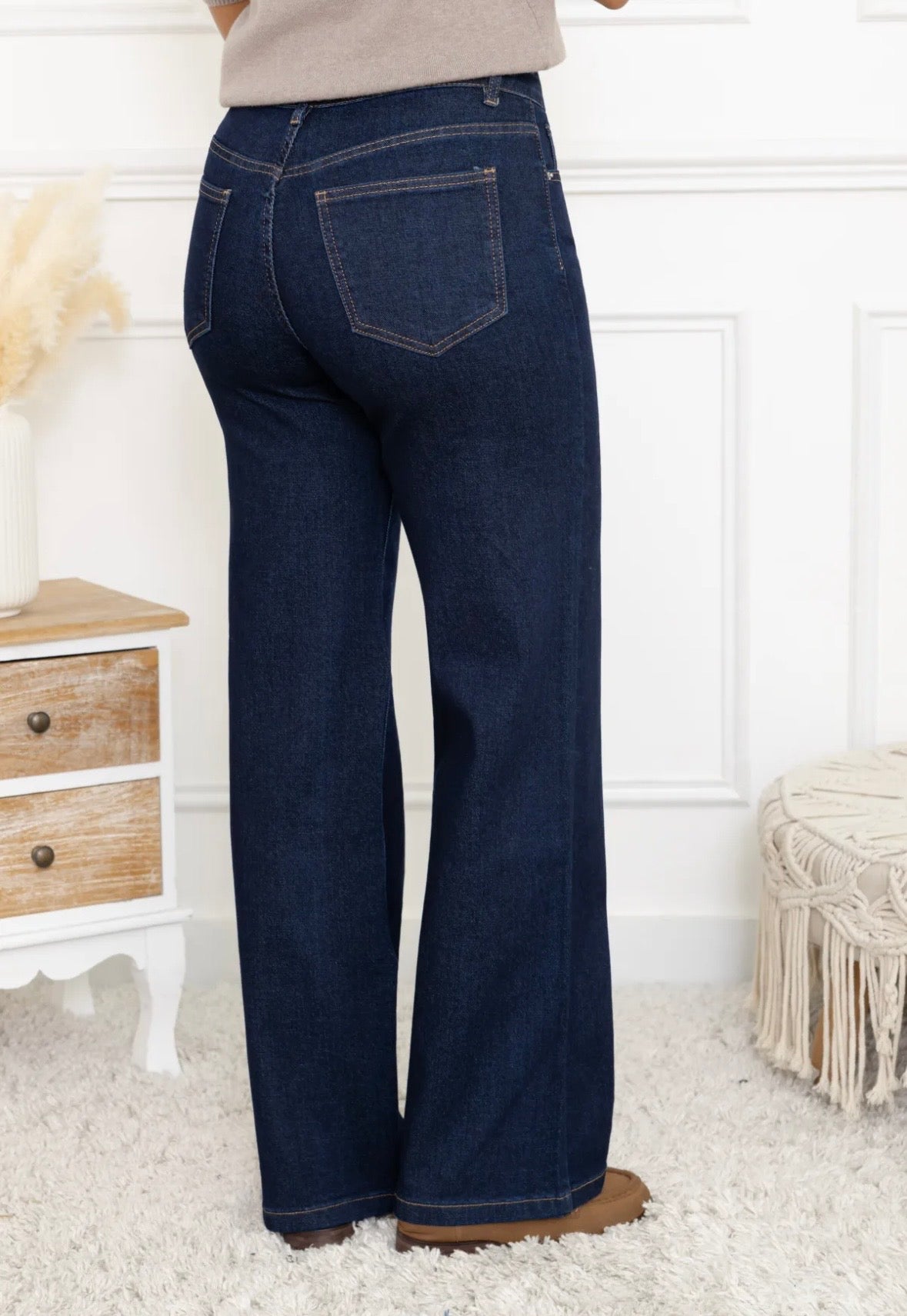 Jean Wide Leg Brut / Bleu Foncé