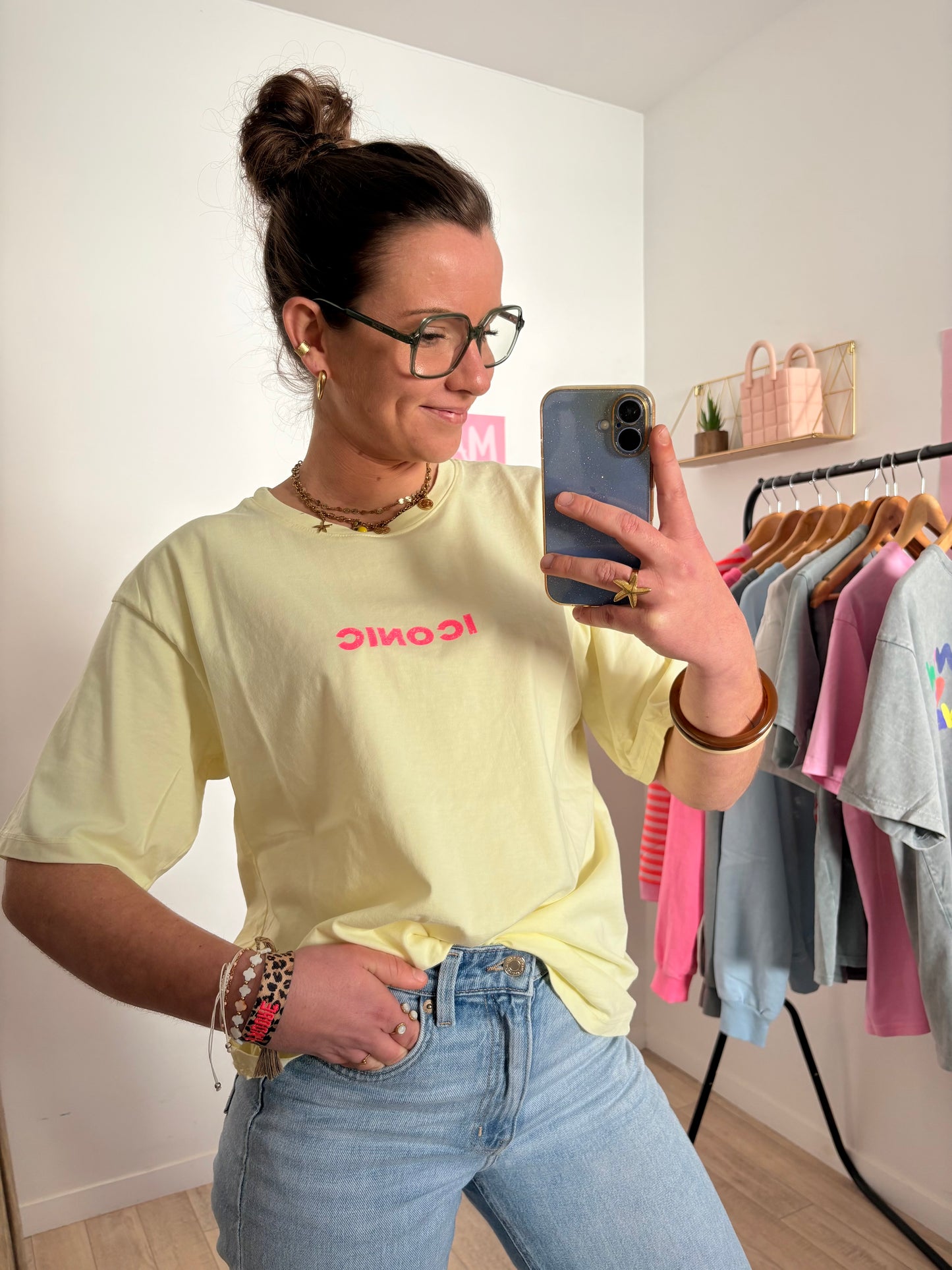 T-shirt Oversize Jaune Solaire 100% Coton "ICONIC" – Taille Unique (34 au petit 42)