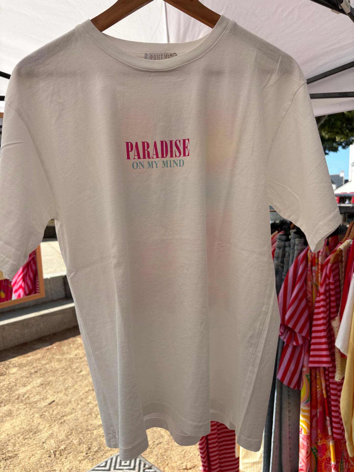 T-shirt Paradise blanc