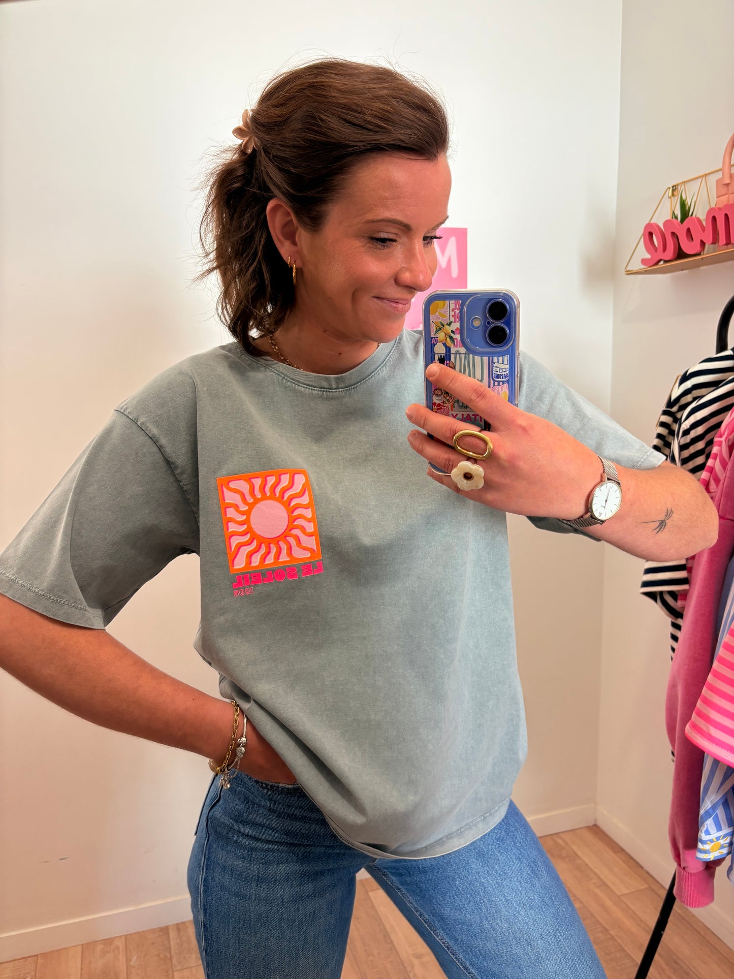 🌪️ T-Shirt "Soleil" – Gris Essentiel