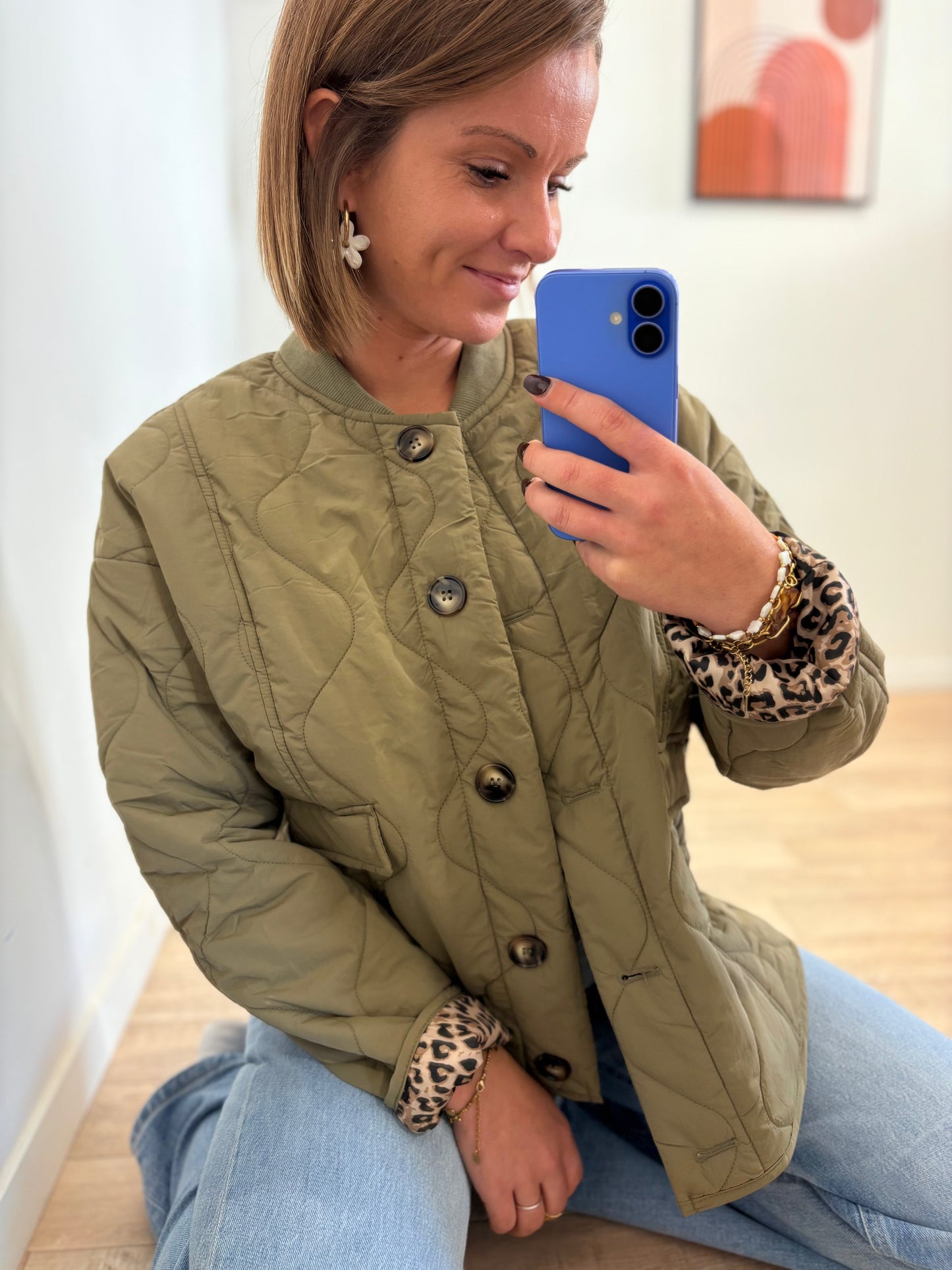Veste matelassée kaki Chloé