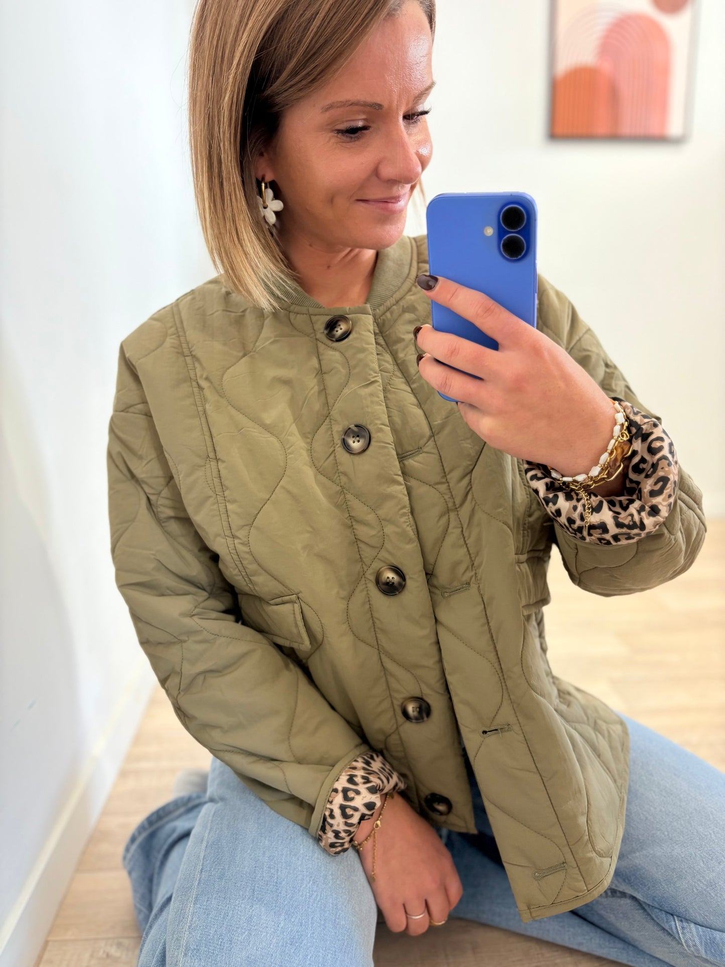 Veste matelassée kaki Chloé