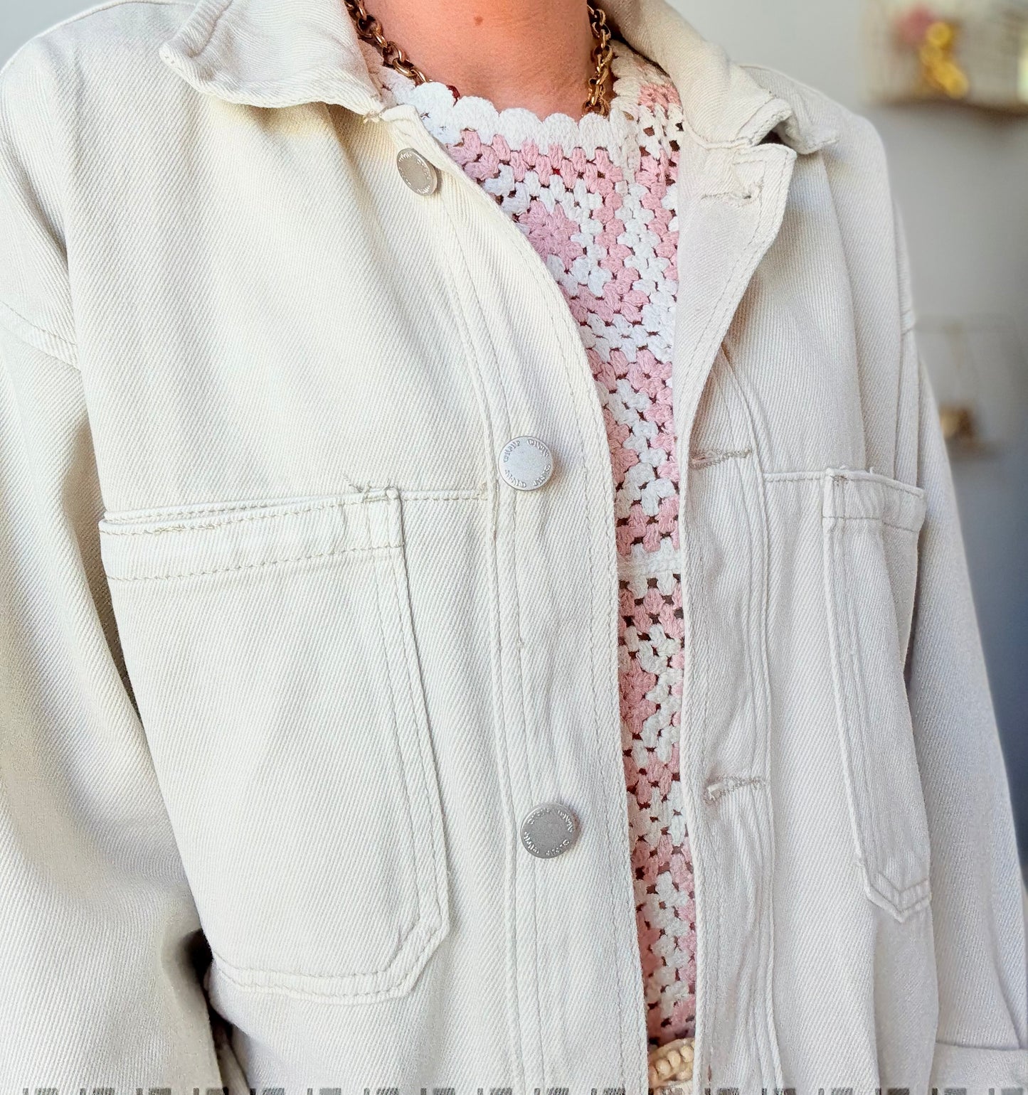 Veste en jean Beige