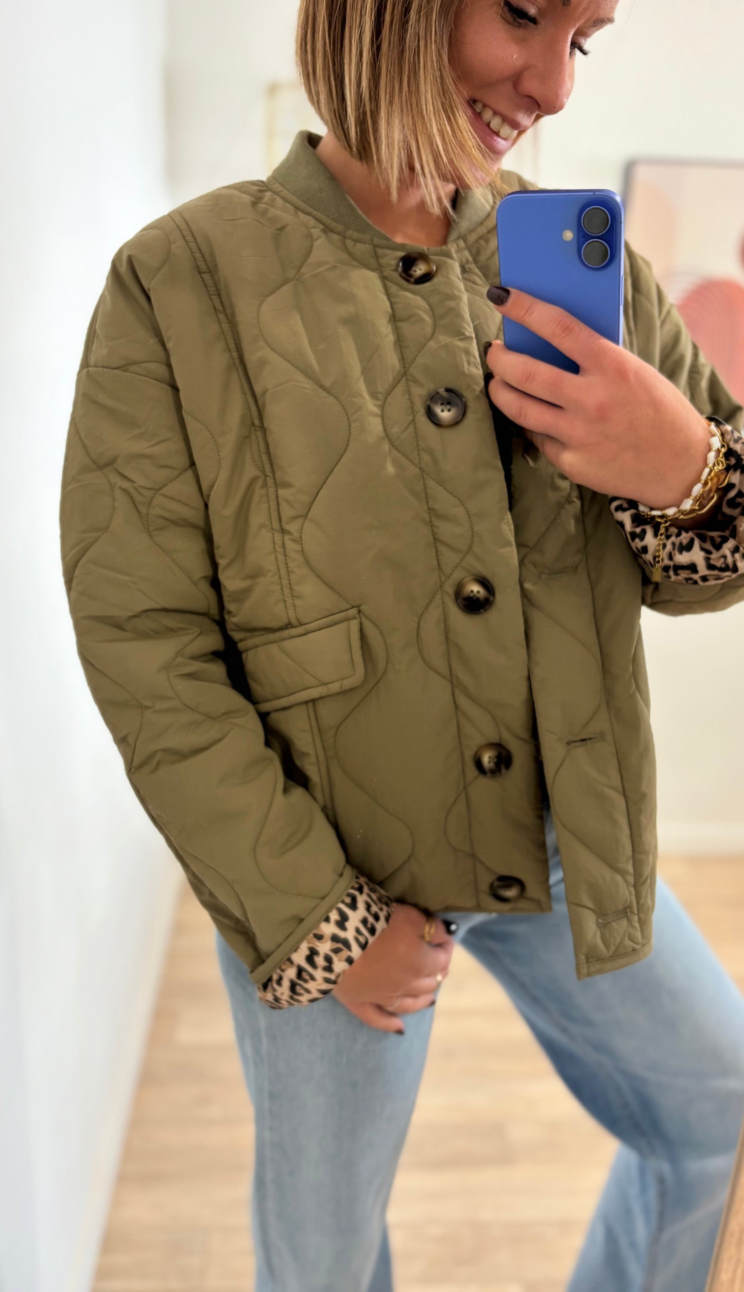 Veste matelassée kaki Chloé