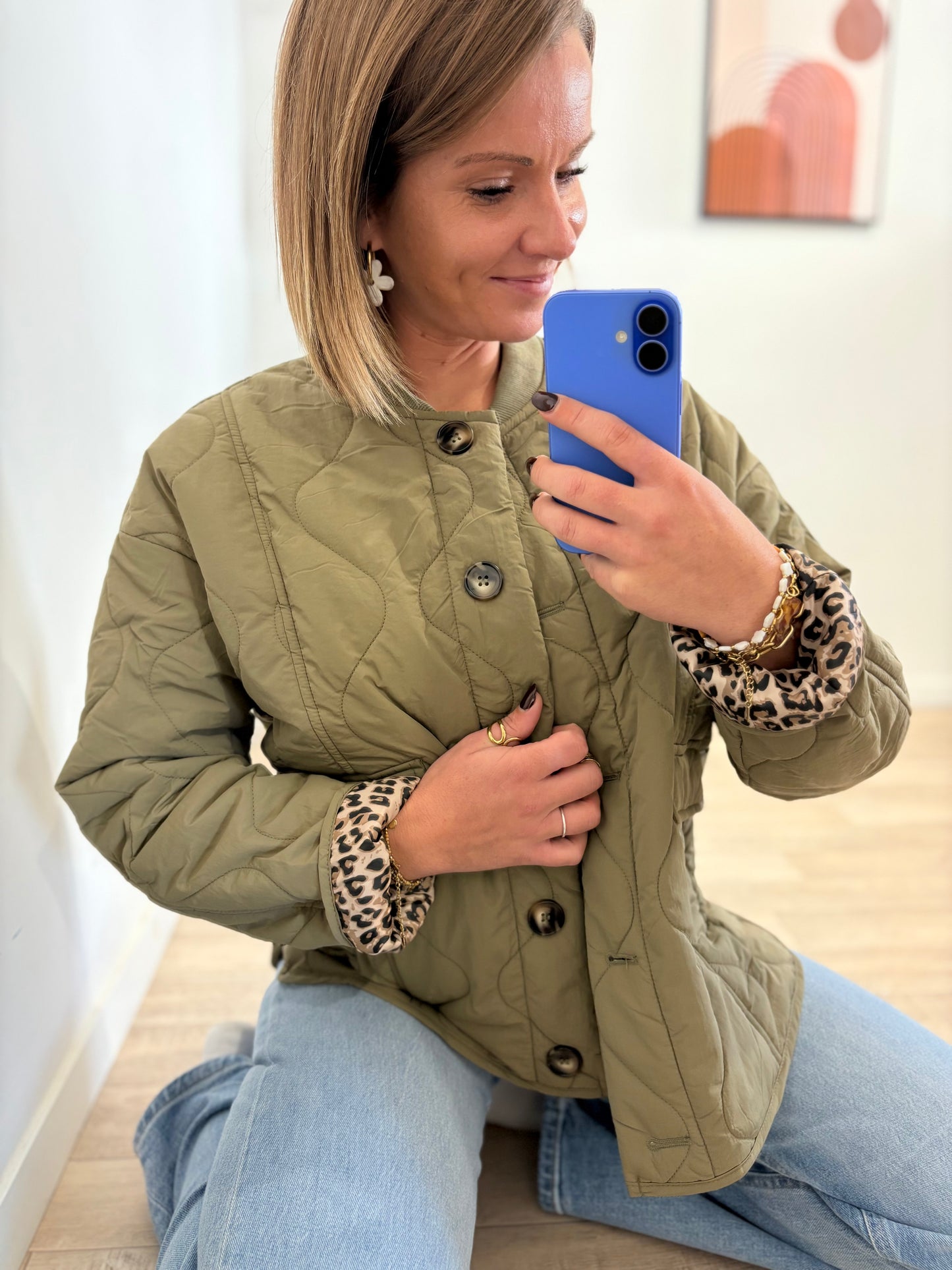 Veste matelassée kaki Chloé