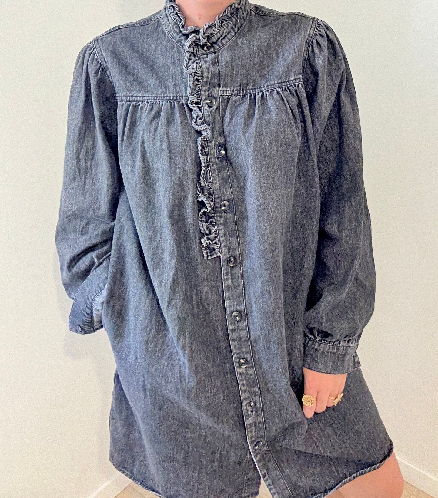 Robe en jeans noir