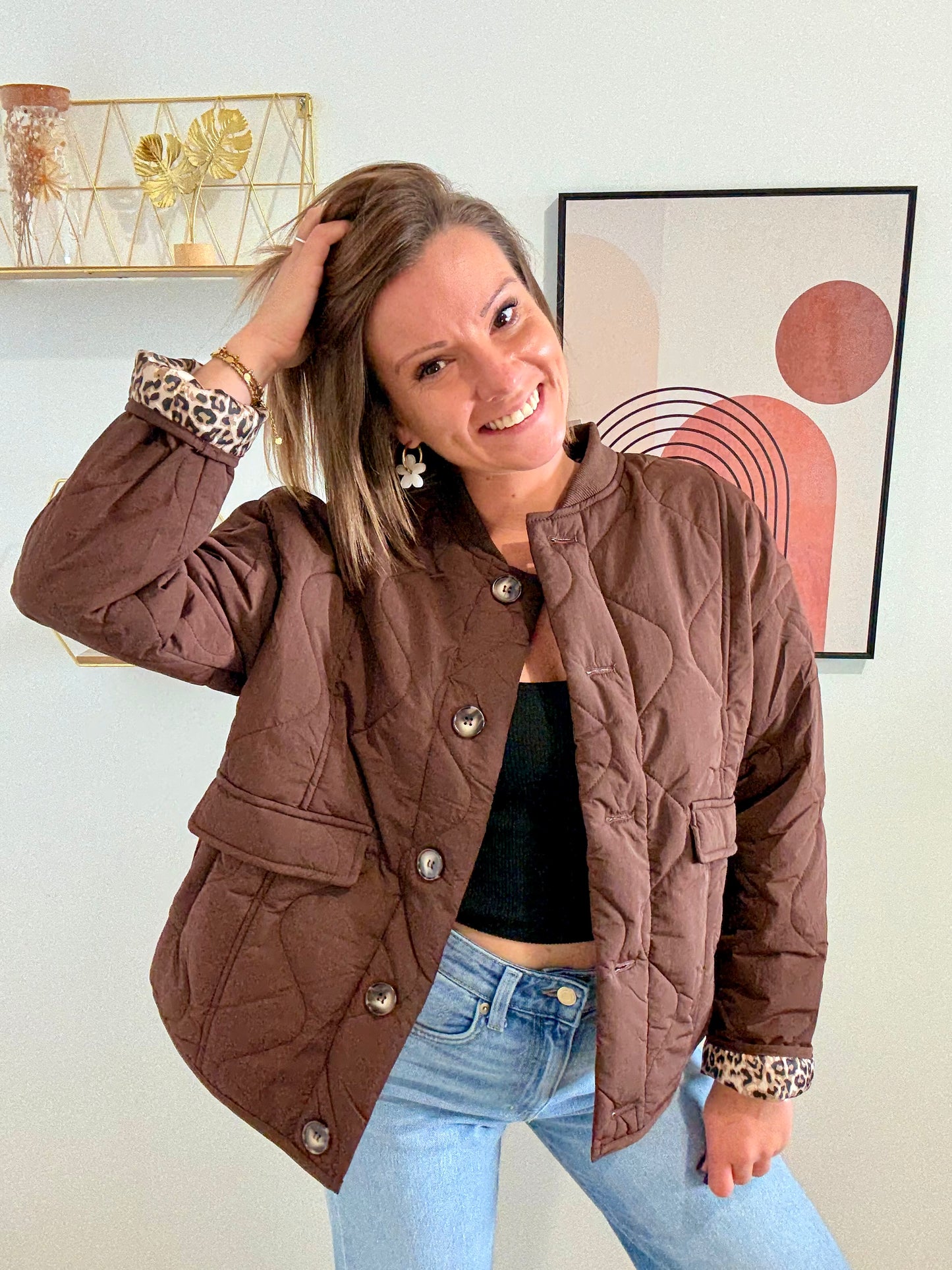 Veste matelassée marron