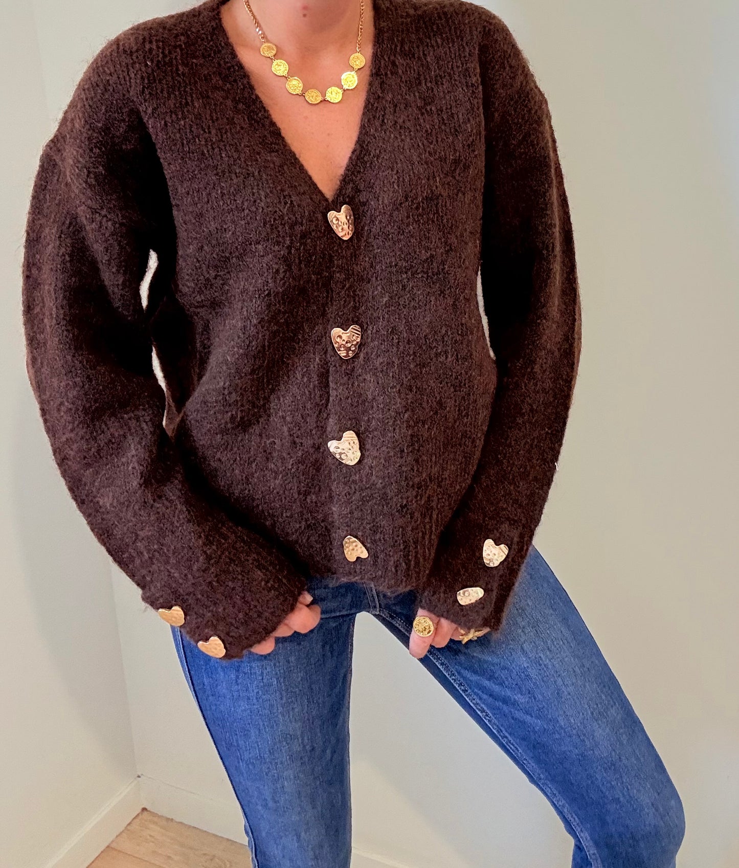 Gilet cœur chocolat