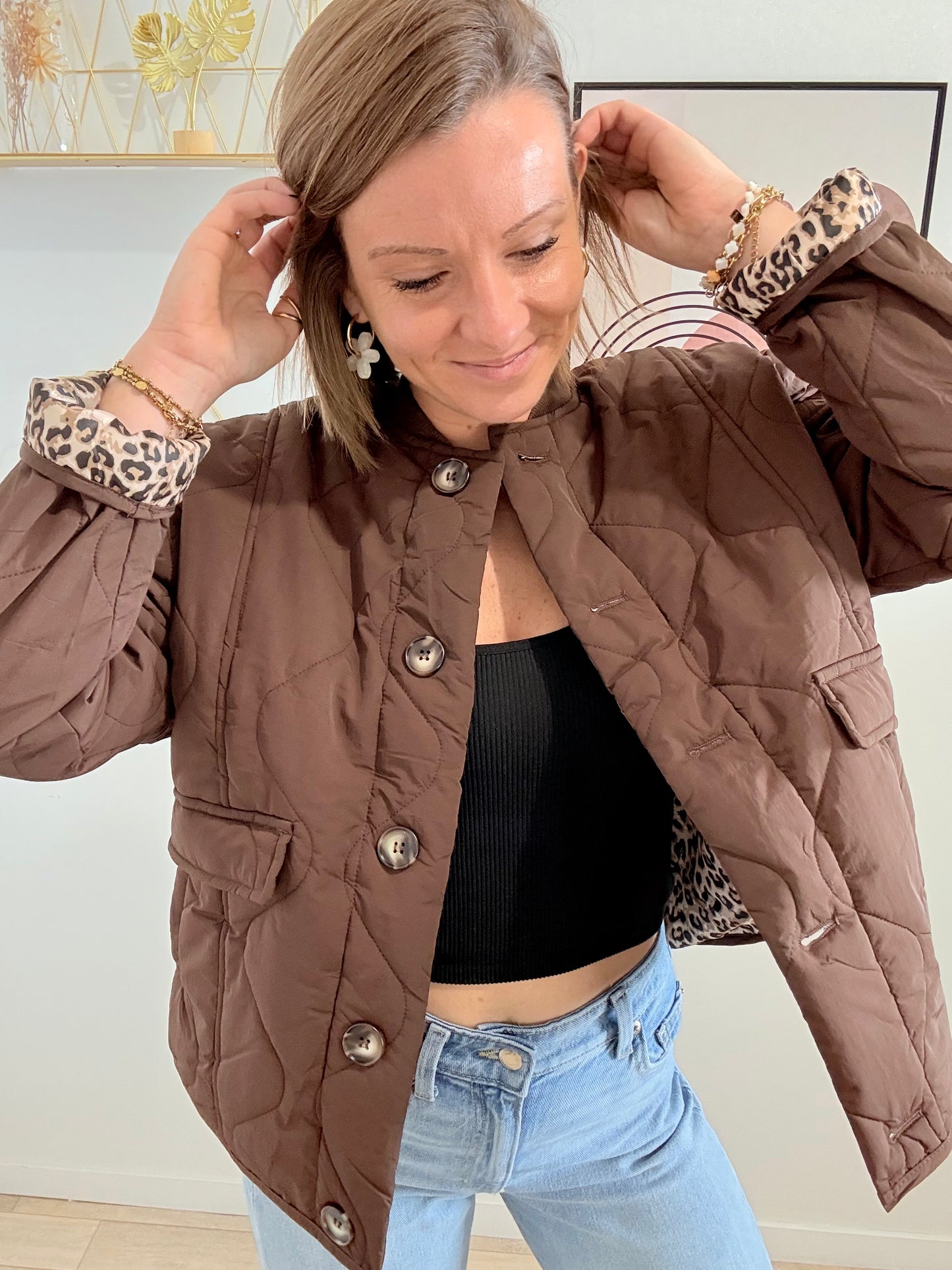 Veste matelassée marron