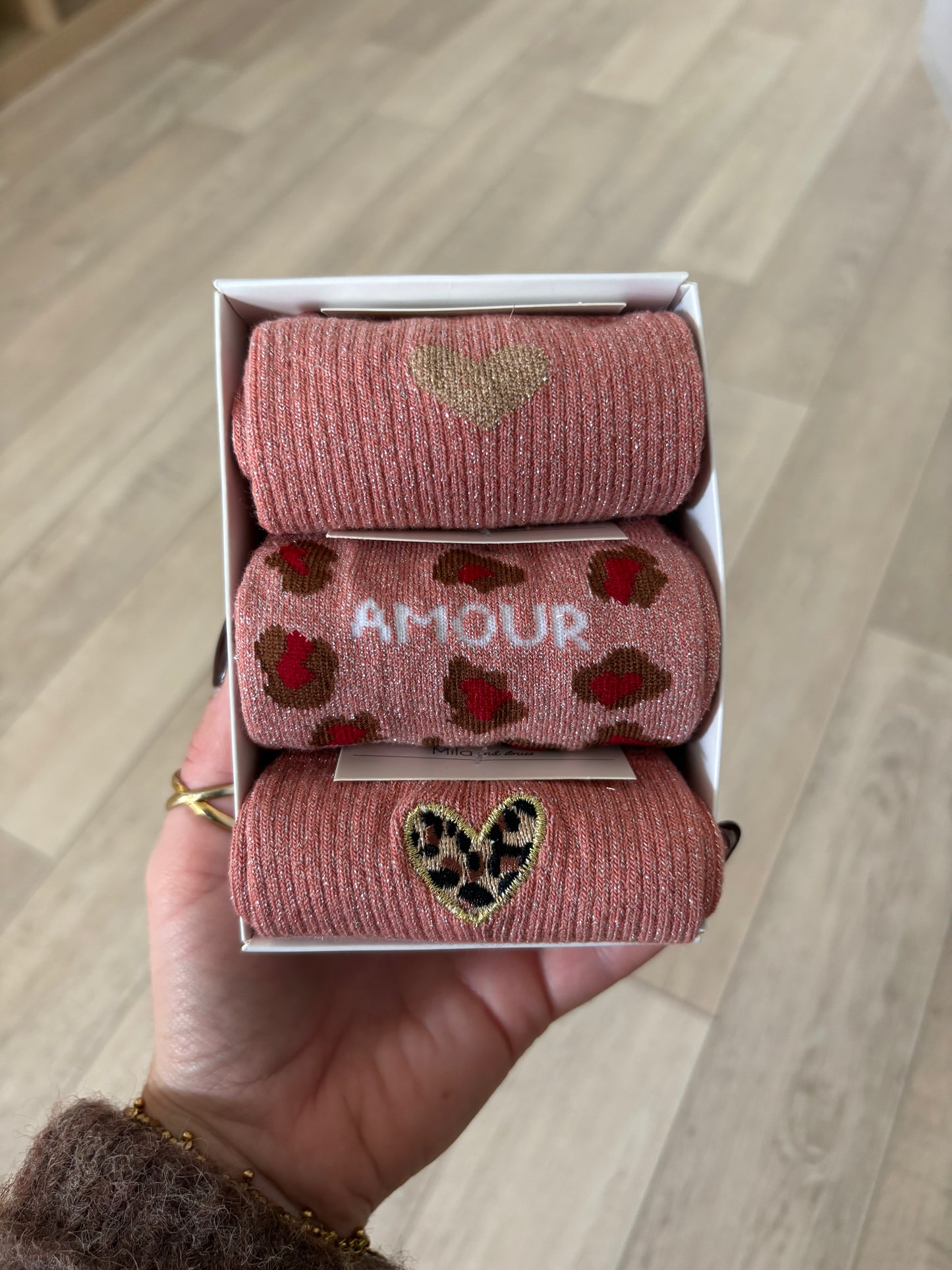 Pack chaussettes amour rose