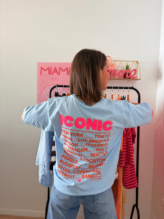 T-shirt iconic bleu ciel - 100% coton