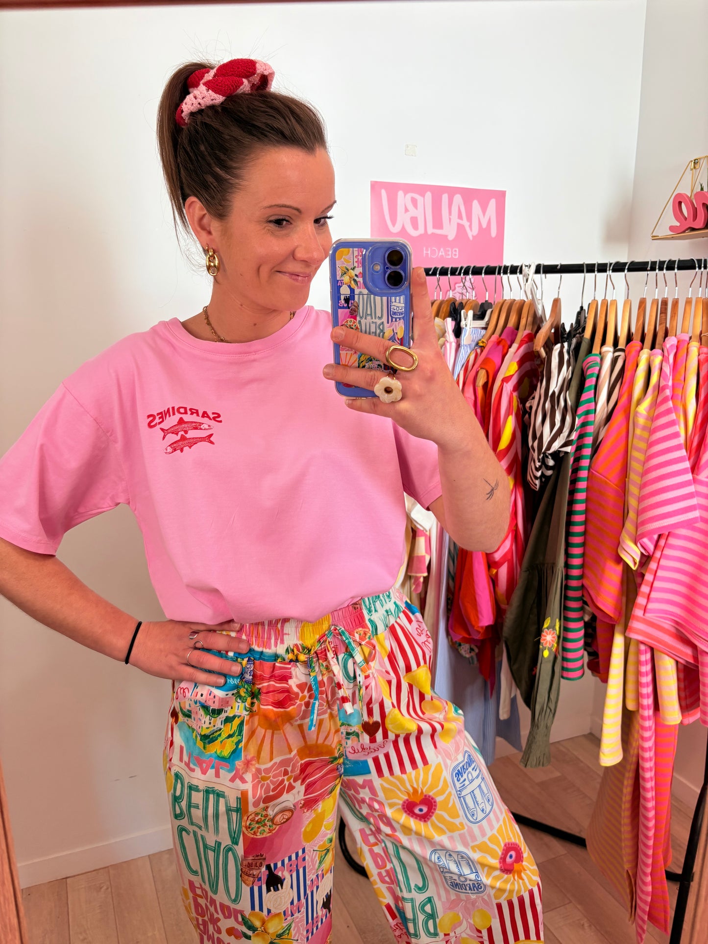 🐟 T-shirt Oversize "Sardine" – Rose Gourmand