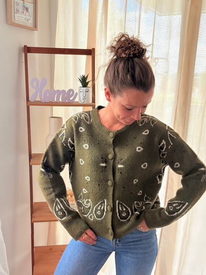 Le Gilet Motif Bandana – Olive