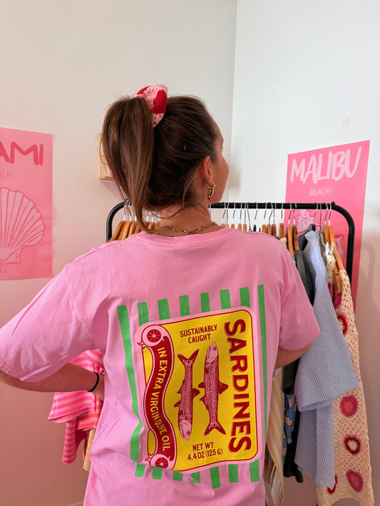 🐟 T-shirt Oversize "Sardine" – Rose Gourmand