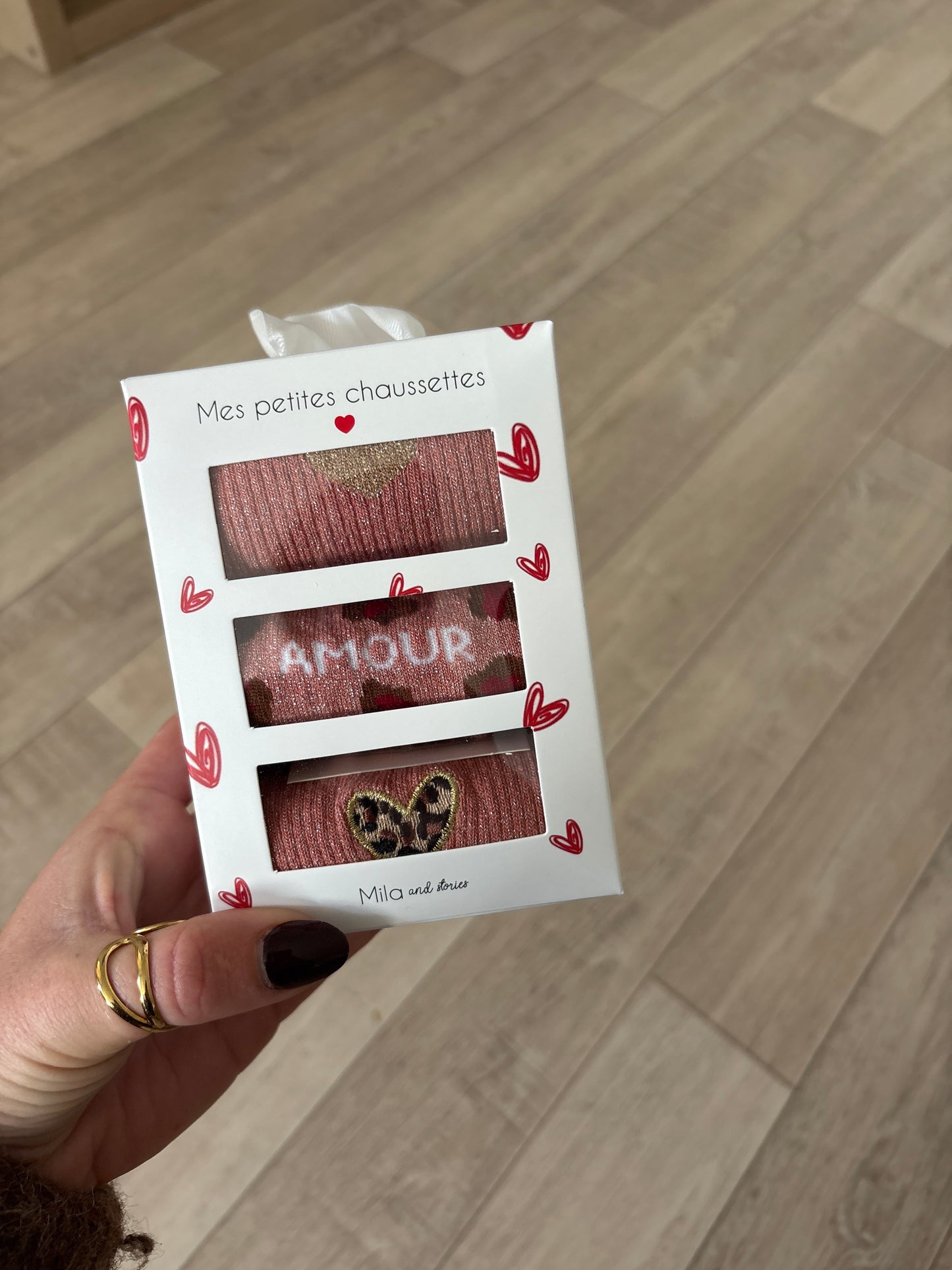 Pack chaussettes amour rose