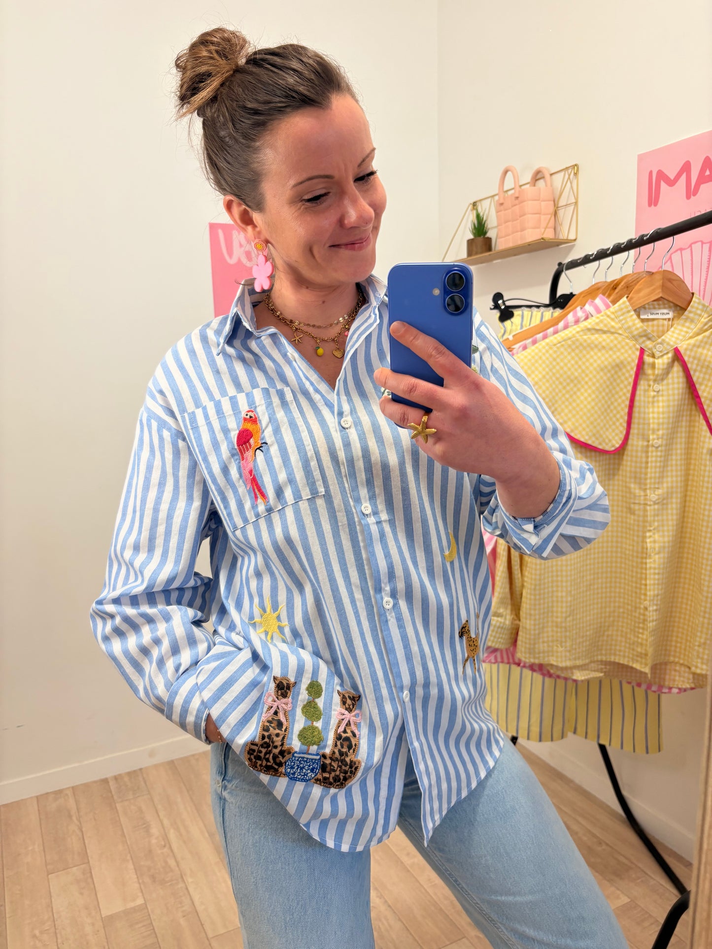 Chemise tropical bleu