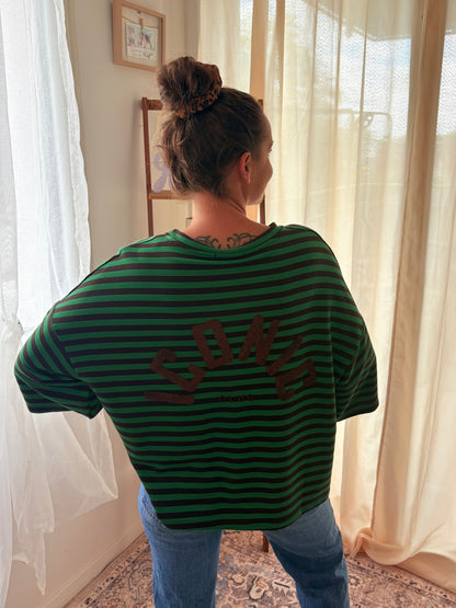 La Marinière Oversize Iconic Club – Marron & Vert