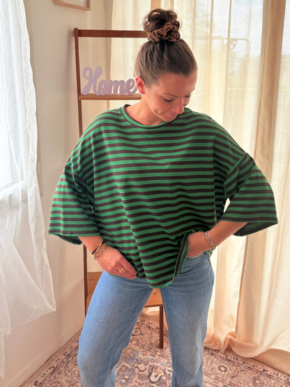 La Marinière Oversize Iconic Club – Marron & Vert