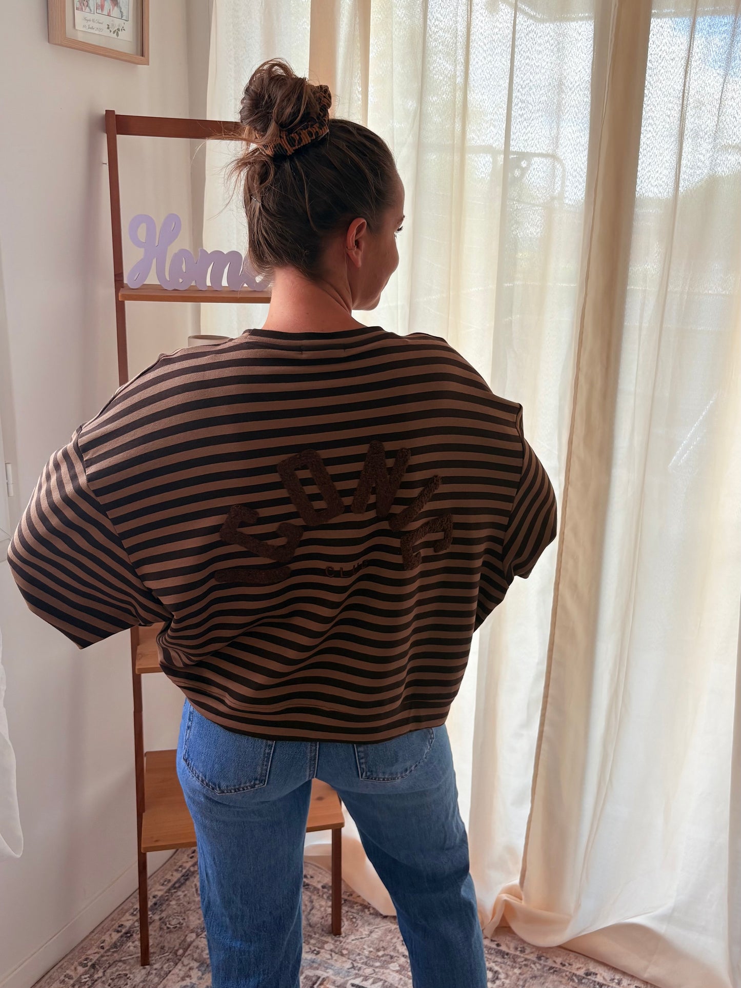 Le Sweat-shirt Marinière Manche Longue Iconic Club – Marron & Camel
