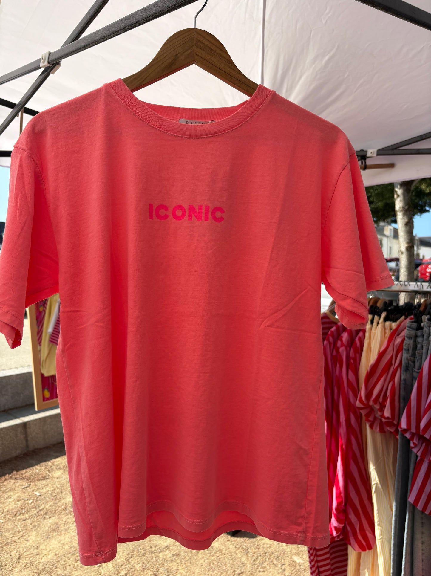 T-shirt iconic corail fluo