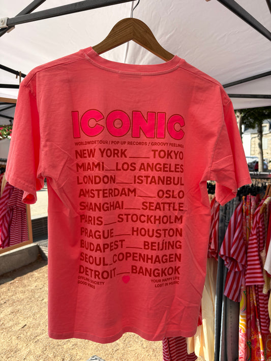 T-shirt iconic corail fluo
