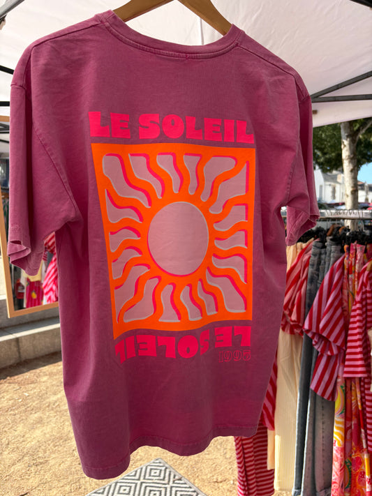T-shirt Soleil rose fushia