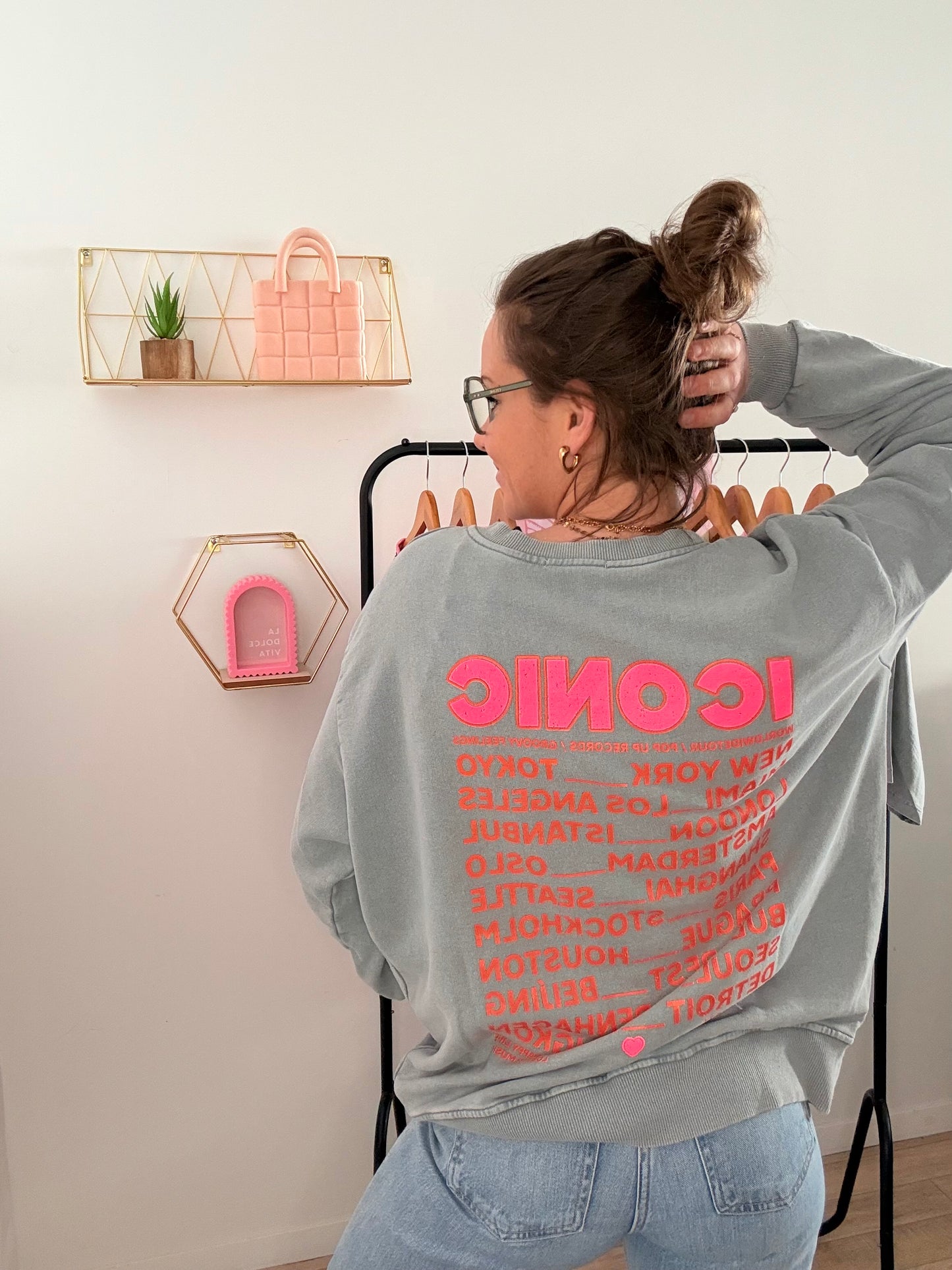 Pull Oversize Gris Clair 100% Coton "ICONIC" – Coupe Loose Taille Unique (34 au 42)