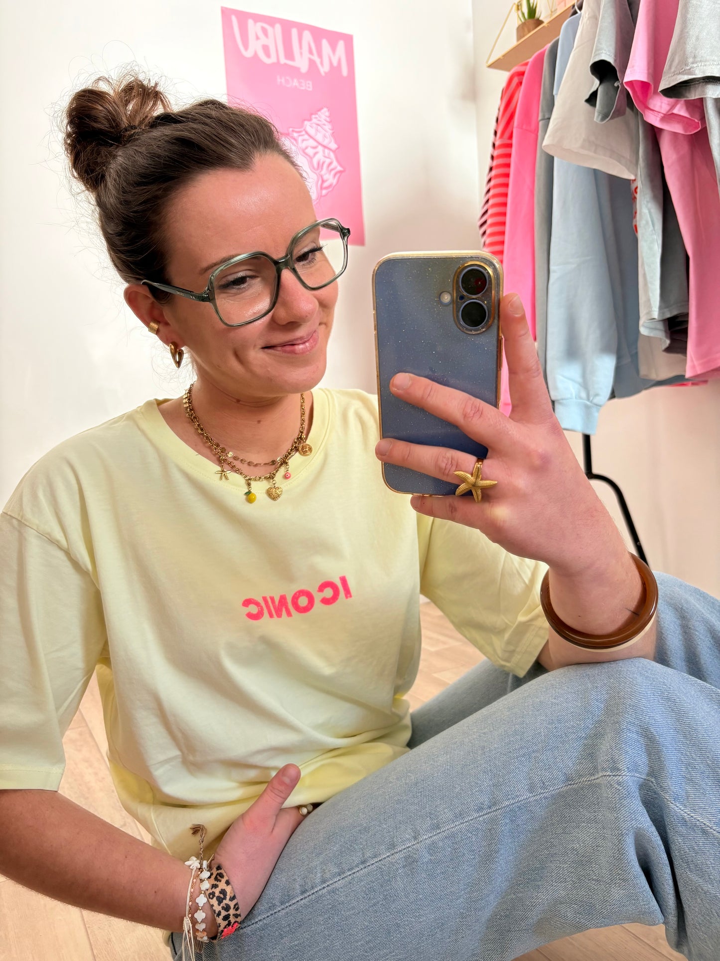 T-shirt Oversize Jaune Solaire 100% Coton "ICONIC" – Taille Unique (34 au petit 42)