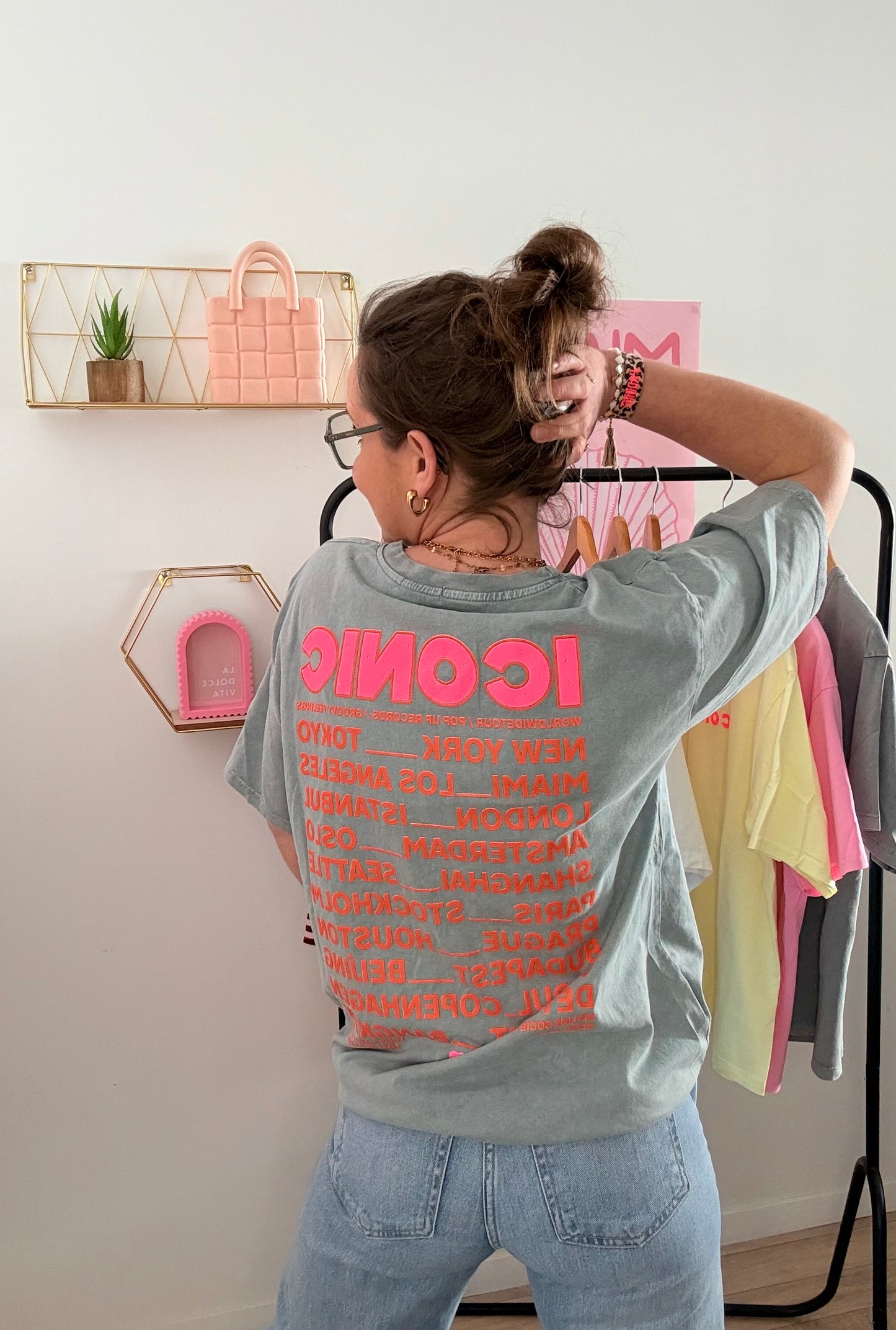 T-shirt Oversize Gris 100% Coton "ICONIC" – Taille Unique (34 au petit 42)