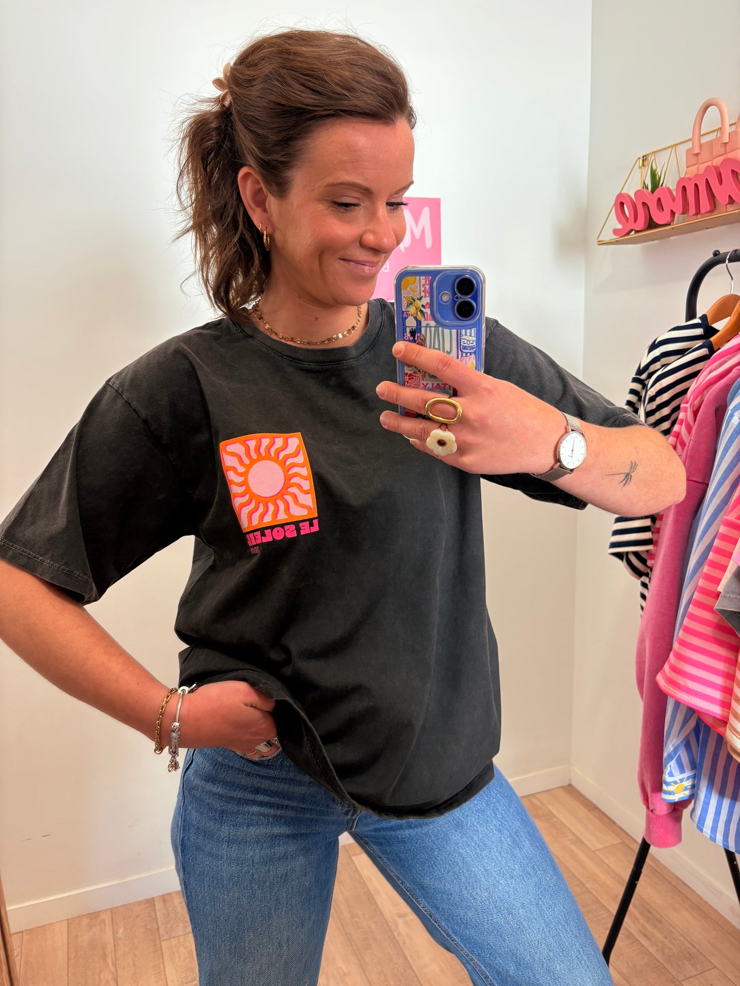 🌑 T-Shirt "Soleil" – Gris Anthracite