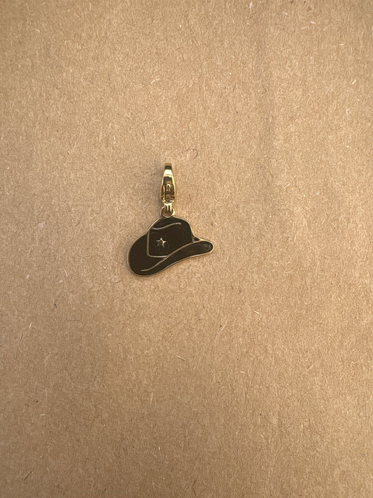 Charm chapeau de cowboy noir
