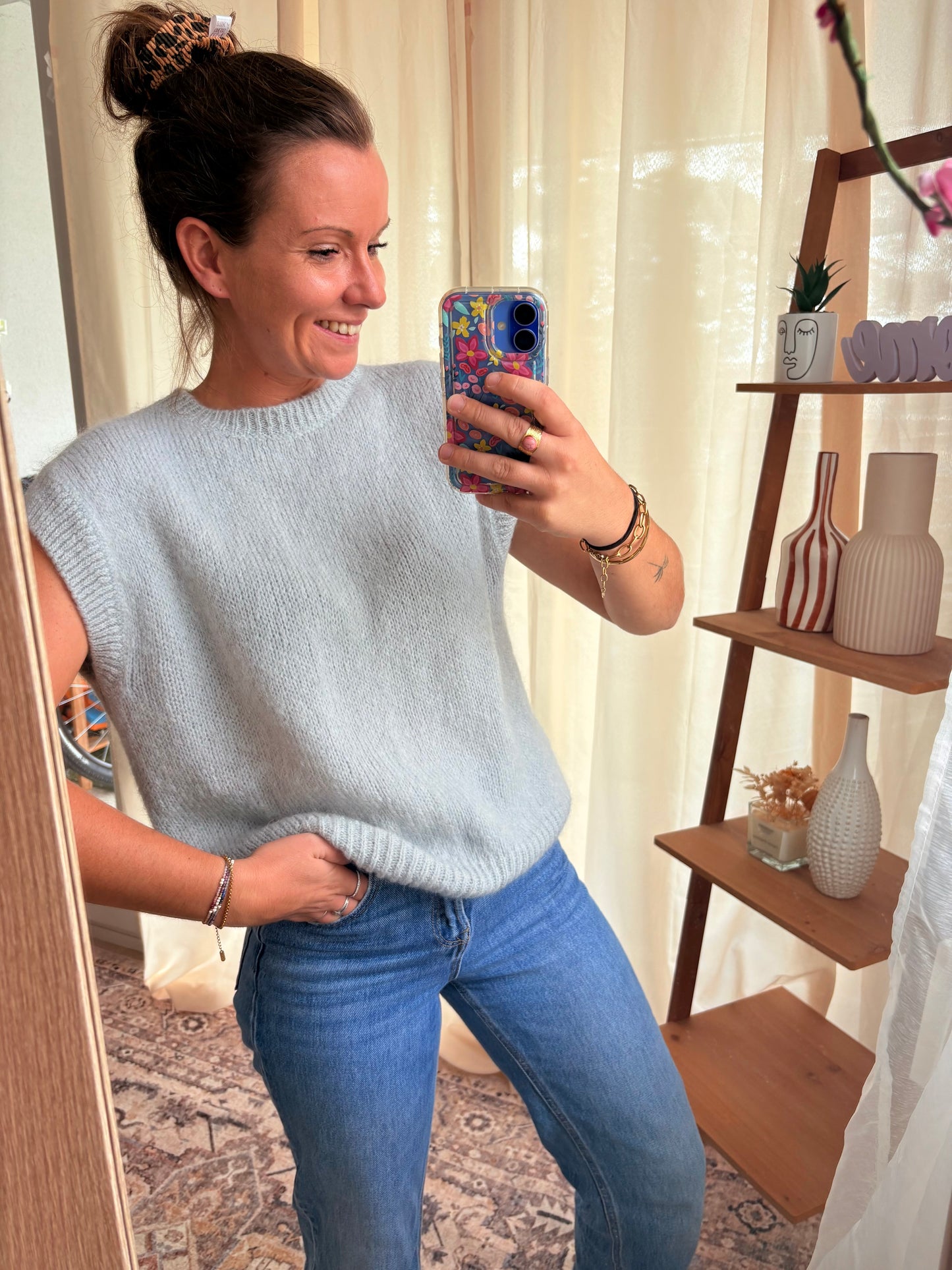 Le Pull Sans Manches Kid Mohair – Gris