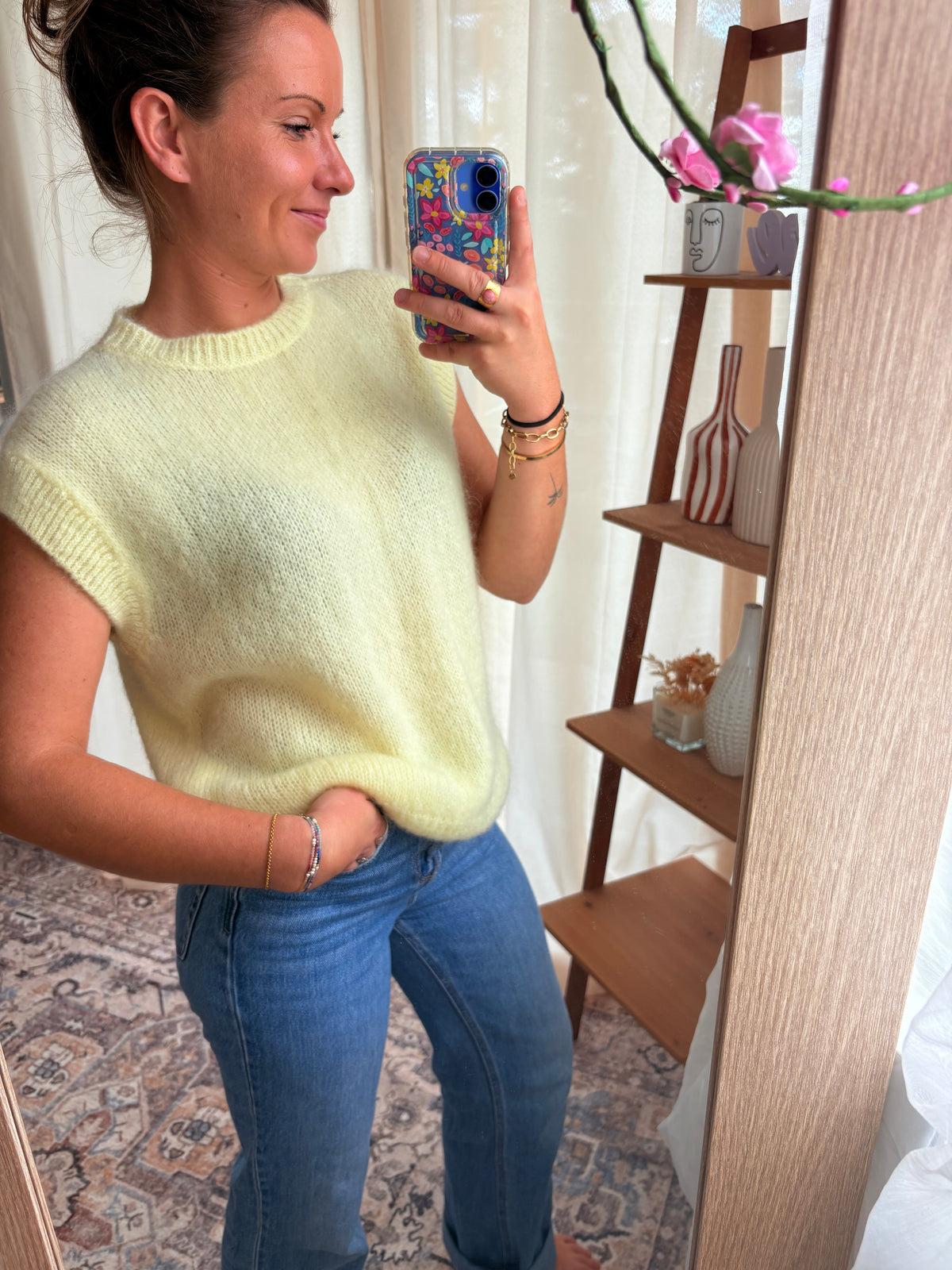 Le Pull Sans Manches Kid Mohair – Jaune