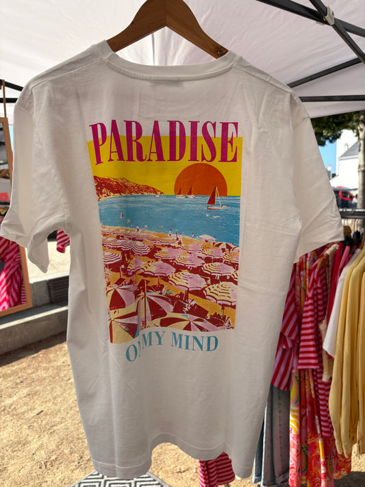 T-shirt Paradise blanc