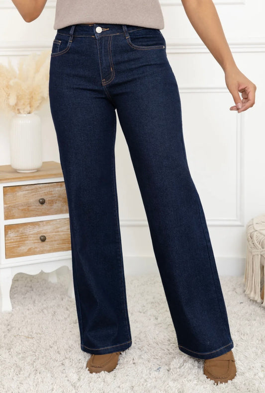 Jean Wide Leg Brut / Bleu Foncé