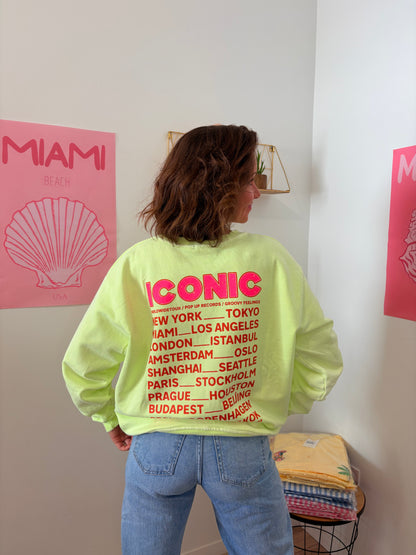 Pull "Iconic" Vert Pomme – Coupe Loose & Maille 100% Coton