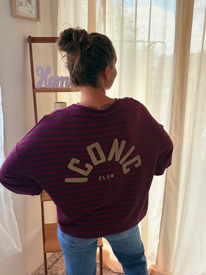 La Marinière Oversize Iconic Club – Violet & Marron