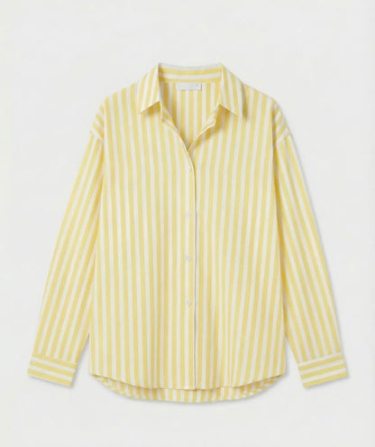 🍋 Chemise "Dolce Vita" – Rayures Jaune Solaire