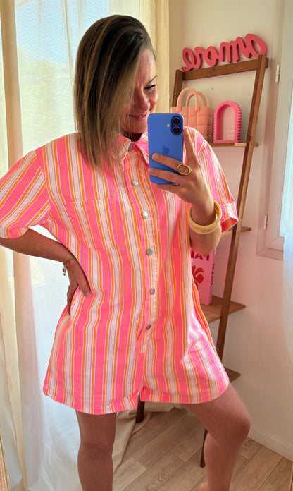Combishort en Jean Rayé