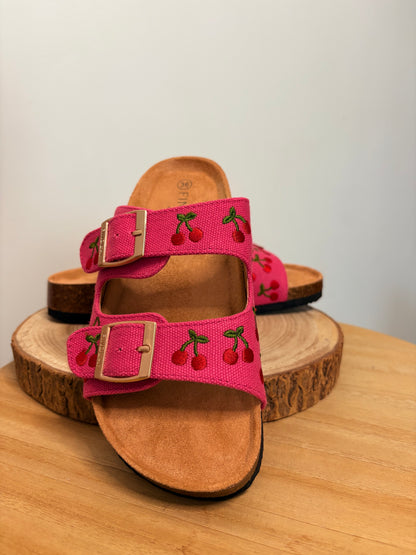 Mules à double bride cerise 🍒