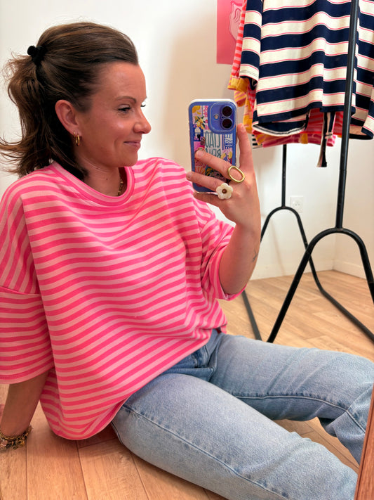 La Marinière Audacieuse : Rose & Rose Fuchsia