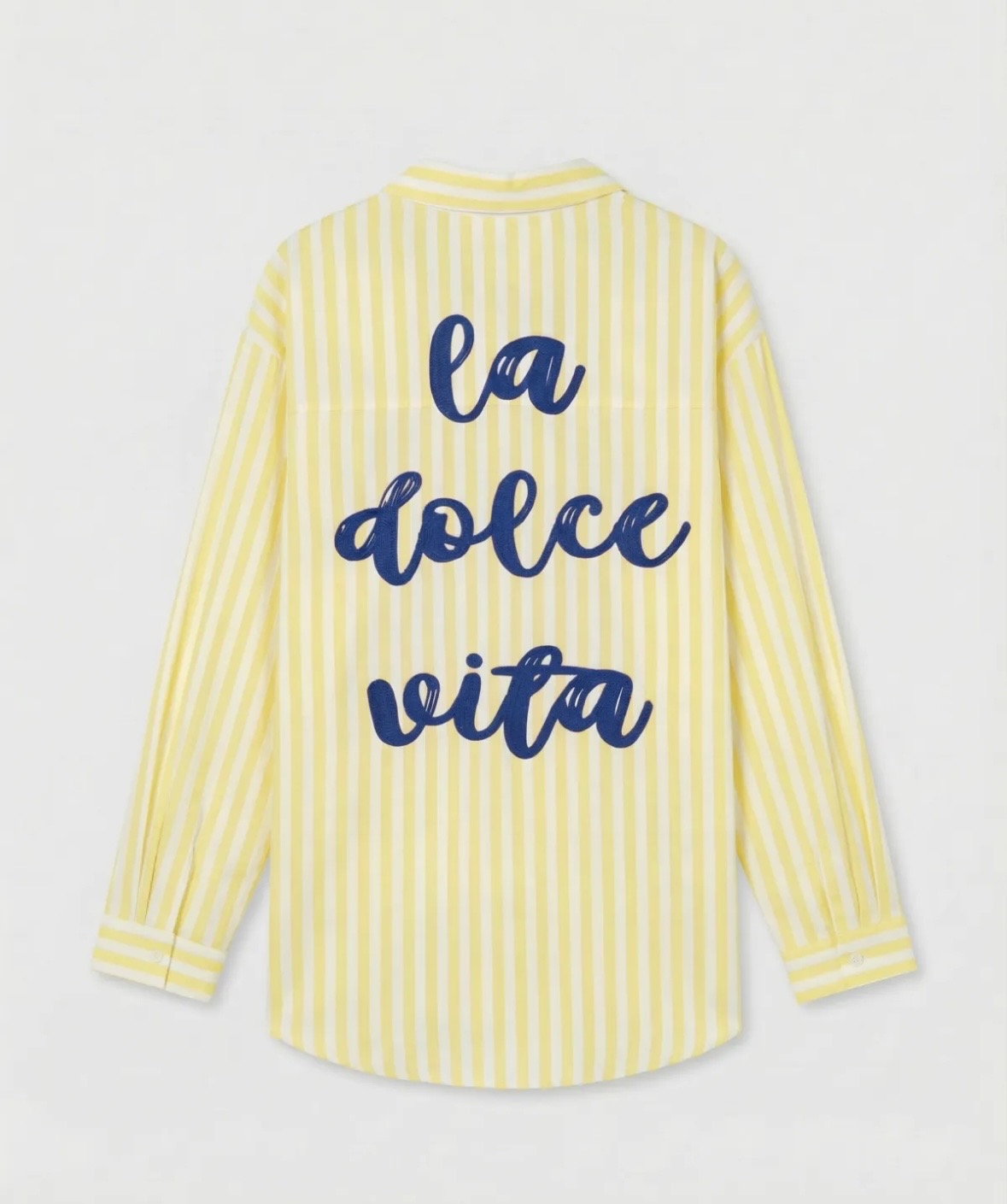 🍋 Chemise "Dolce Vita" – Rayures Jaune Solaire