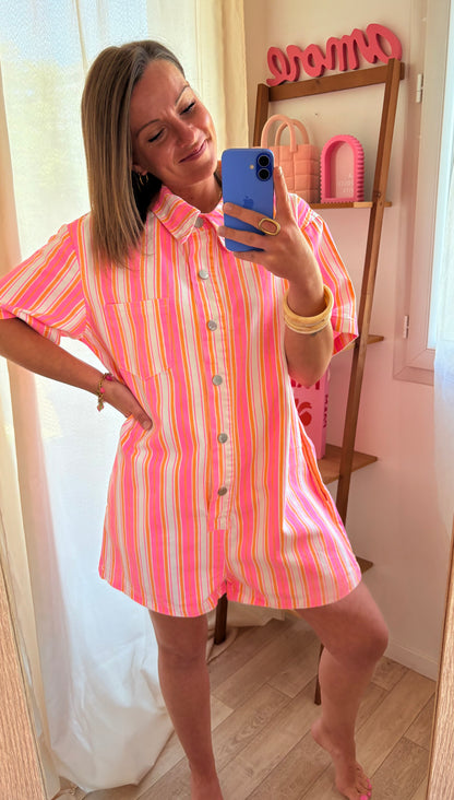 Combishort en Jean Rayé