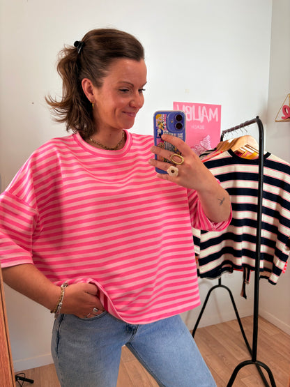 La Marinière Audacieuse : Rose & Rose Fuchsia