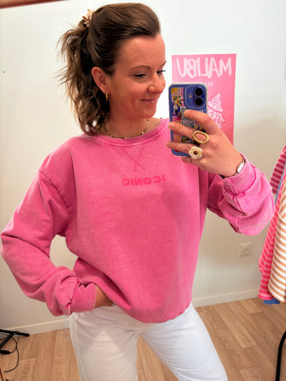 Pull Iconic – Rose Fushia Délavé