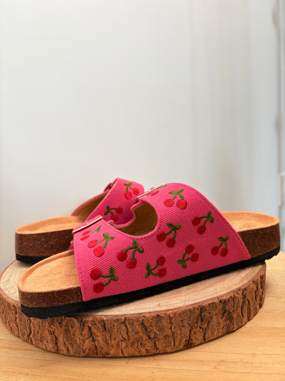 Mules à double bride cerise 🍒
