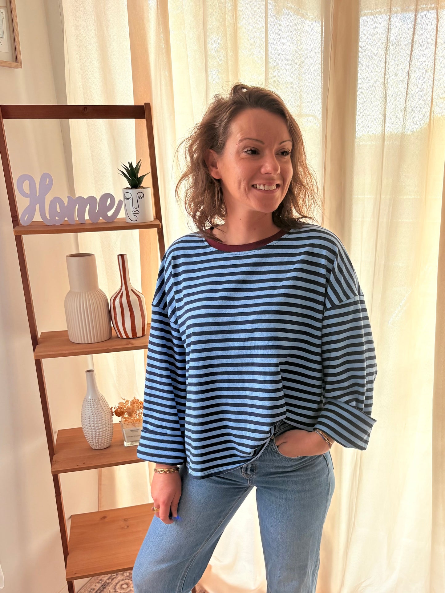 Marinière Gigi bleu/bordeaux
