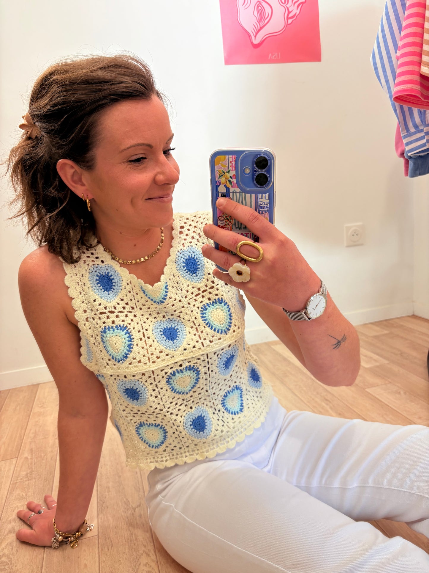 💎 Top en Macramé "Cœur Océan"