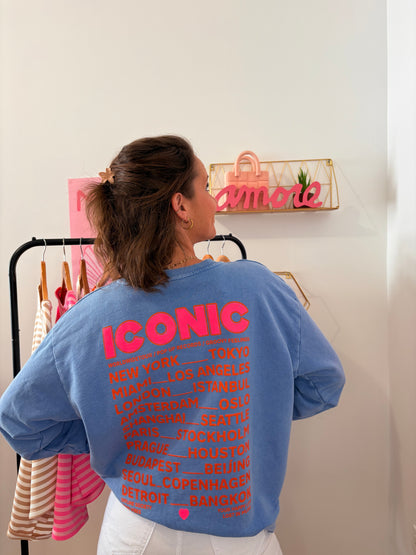 Pull ICONIC – Bleu Jean Délavé