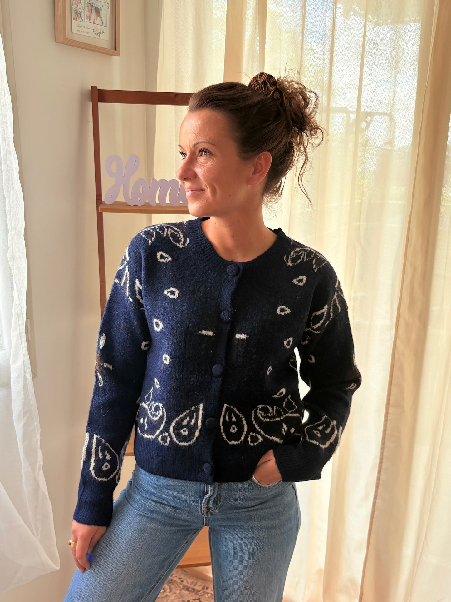 Le Gilet Motif Bandana – Bleu Marine